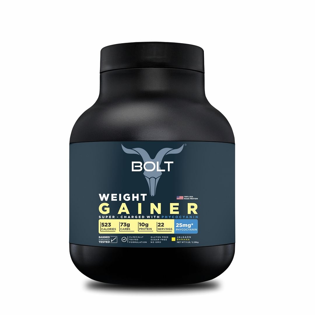 Bolt Weight Gainer Super-Charged With PHYCOCYANIN, (Jalgaon Banana | 5 LB, 2.268kg) 10g Protein, 73g Carbs & 523 Calories |For Men and Women
Bolt Weight Gainer Super-Charged With PHYCOCYANIN, (Jalgaon Banana | 5 LB, 2.268kg) 10g Protein, 73g Carbs & 523 Calories |For Men and Women