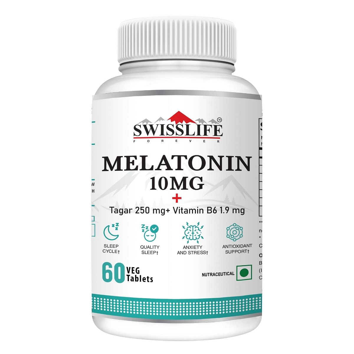 SWISSLIFE FOREVER Melatonin 10mg+ Tablet | Sleeping Pills | Tablet with Tagar and Vitamin B6 Help in Nerve Health and Sleeping Disorder for Men & W...
SWISSLIFE FOREVER Melatonin 10mg+ Tablet | Sleeping Pills | Tablet with Tagar and Vitamin B6 Help in Nerve Health and Sleeping Disorder for Men & W...