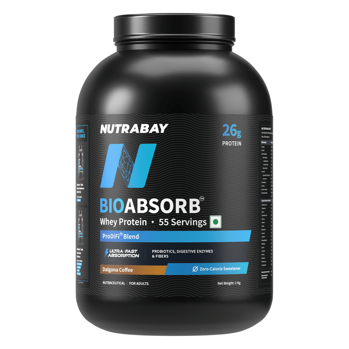 Nutrabay BioAbsorb™ Whey Protein Powder - 2kg, Dalgona Coffee | India's First Protein with ProDiFi™ Blend for Ultra-Fast Absorption | 26g Cros...
Nutrabay BioAbsorb™ Whey Protein Powder - 2kg, Dalgona Coffee | India's First Protein with ProDiFi™ Blend for Ultra-Fast Absorption | 26g Cros...