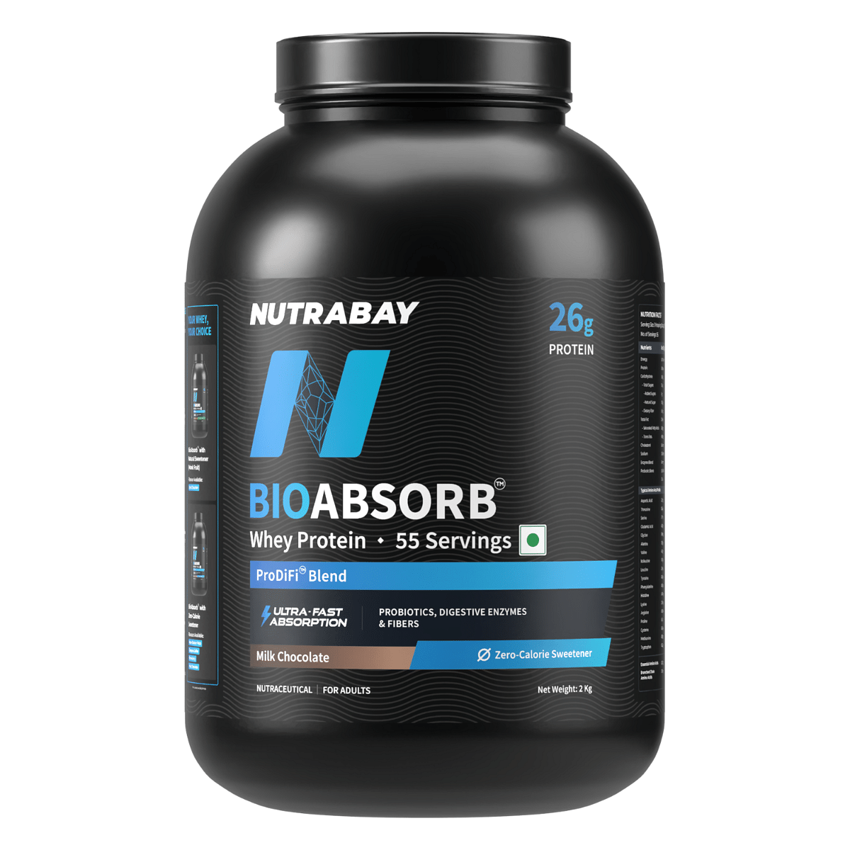 Nutrabay BioAbsorb™ Whey Protein Powder - 2kg, Milk Chocolate | India's First Protein with ProDiFi™ Blend for Ultra-Fast Absorption | 26g Cros...
Nutrabay BioAbsorb™ Whey Protein Powder - 2kg, Milk Chocolate | India's First Protein with ProDiFi™ Blend for Ultra-Fast Absorption | 26g Cros...