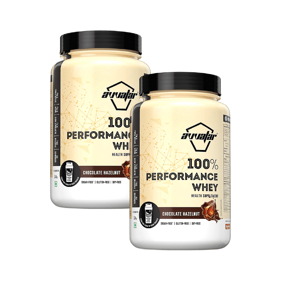 Avvatar Performance Whey Protein | 1Kg | Chocolate Hazelnut Flavour | 26G Protein | 29 Servings Pack Of 2
Avvatar Performance Whey Protein | 1Kg | Chocolate Hazelnut Flavour | 26G Protein | 29 Servings Pack Of 2
