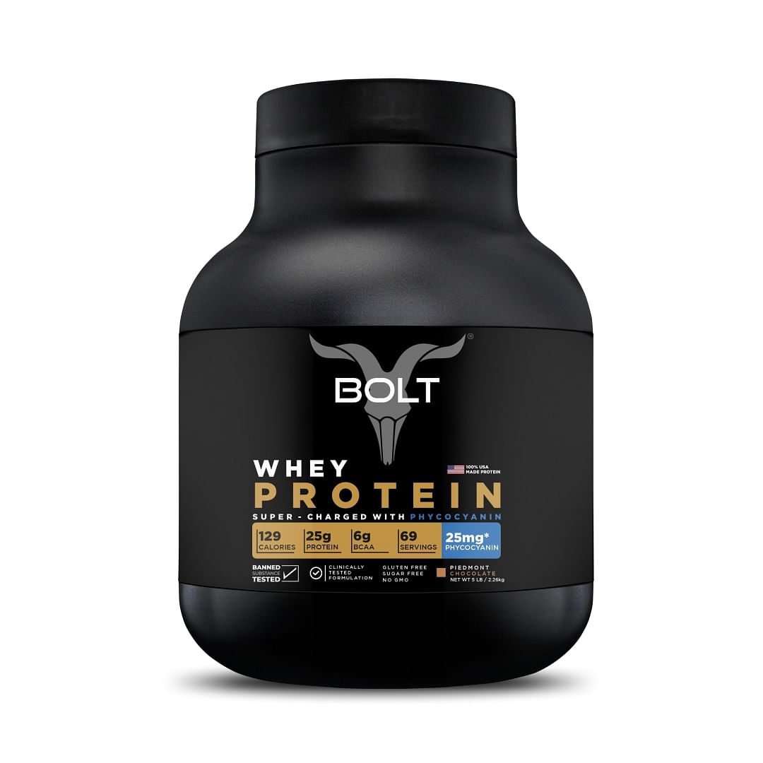 Bolt Whey Protein 2.26kg | Piedmont Chocolate | 69 Servings | 25g Protein | 25mg Phycocyanin | Improves performance | Faster Recovery | Muscle Growth
Bolt Whey Protein 2.26kg | Piedmont Chocolate | 69 Servings | 25g Protein | 25mg Phycocyanin | Improves performance | Faster Recovery | Muscle Growth