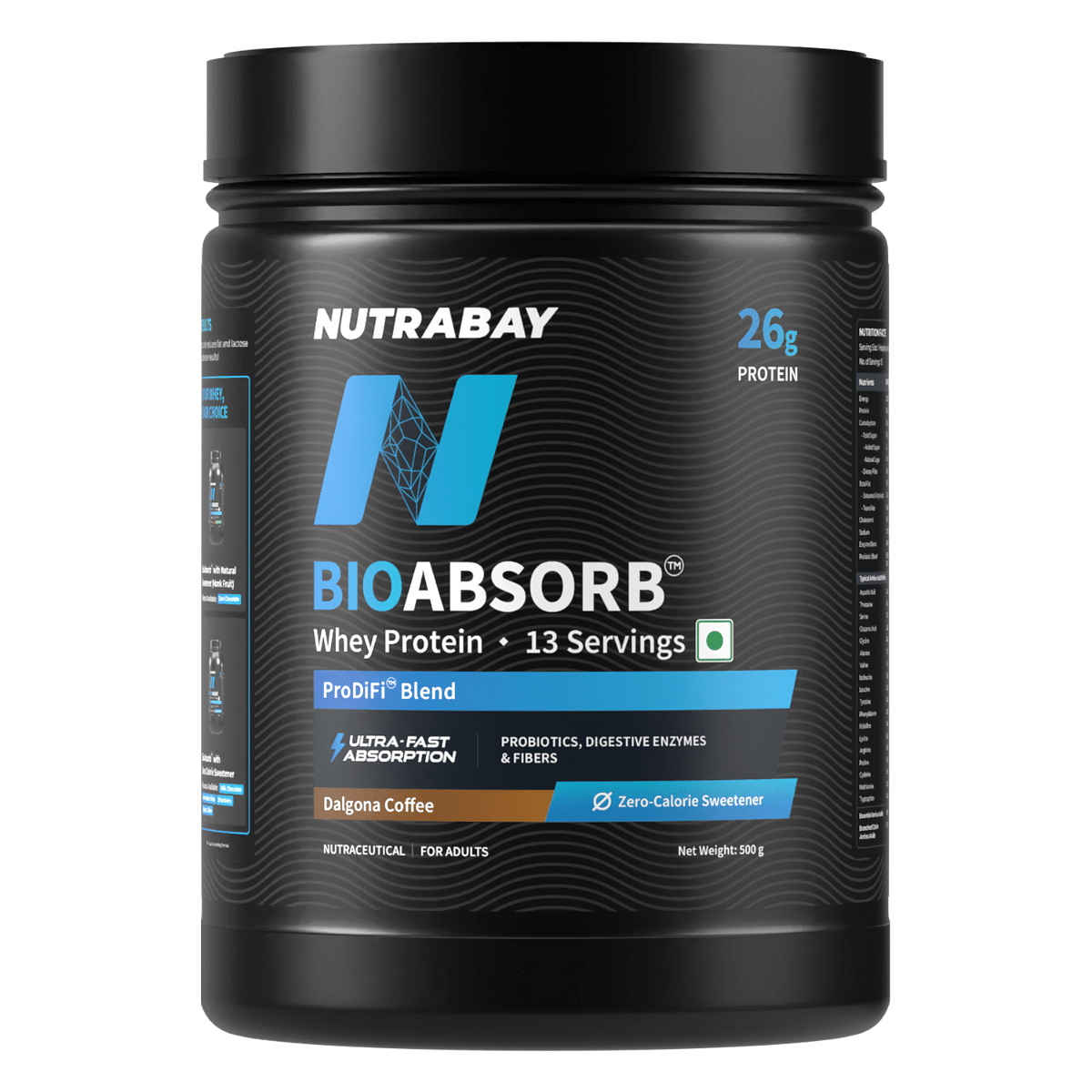 Nutrabay BioAbsorb™ Whey Protein Powder - 500g, Dalgona Coffee | India's First Protein with ProDiFi™ Blend for Ultra-Fast Absorption | 26g Cro...
Nutrabay BioAbsorb™ Whey Protein Powder - 500g, Dalgona Coffee | India's First Protein with ProDiFi™ Blend for Ultra-Fast Absorption | 26g Cro...