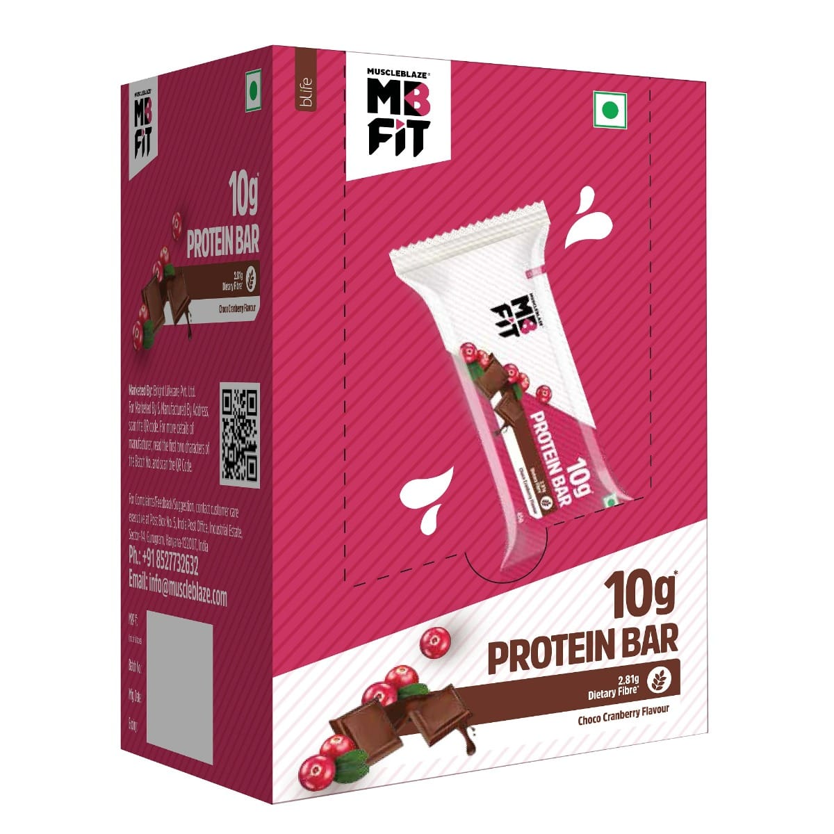 MuscleBlaze 10g Protein Bar | Protein Blend, Healthy Protein Snacks | For Energy & Fitness (Choco Cranberry, Pack of 6)
MuscleBlaze 10g Protein Bar | Protein Blend, Healthy Protein Snacks | For Energy & Fitness (Choco Cranberry, Pack of 6)