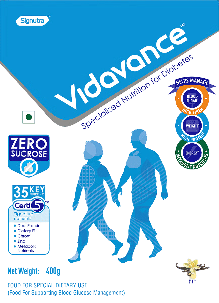 Vidavance Advanced Nutrition for Diabetes and Pre-Diabetes - BIB (Vanilla Flavored, 400g)
Vidavance Advanced Nutrition for Diabetes and Pre-Diabetes - BIB (Vanilla Flavored, 400g)