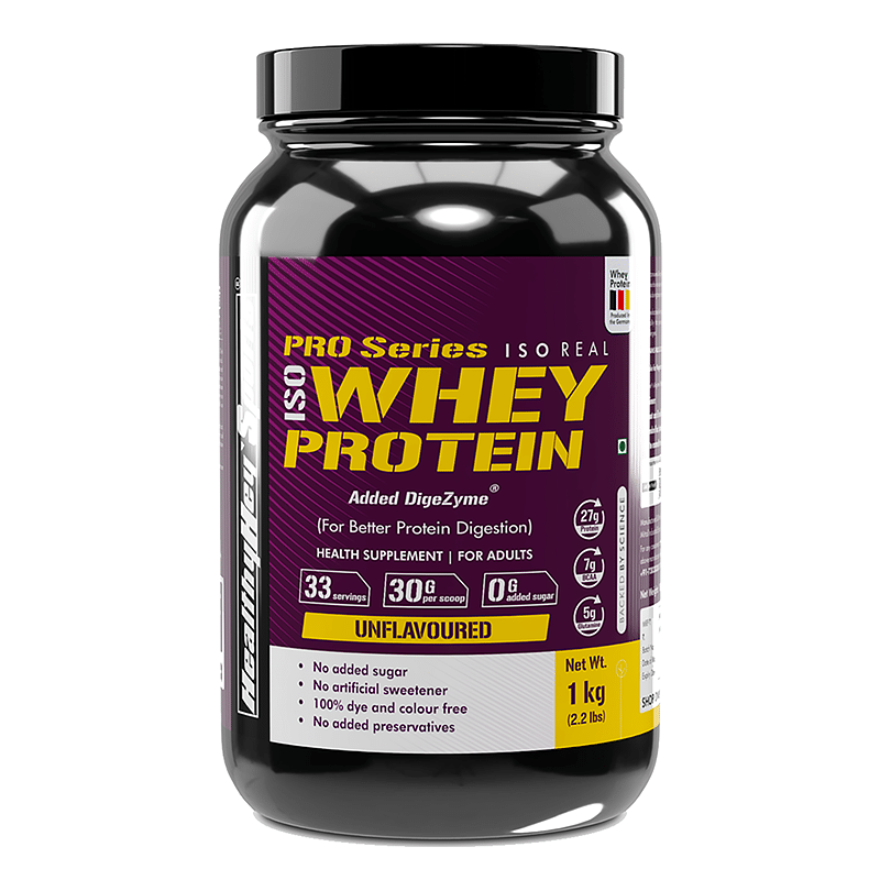 HealthyHey Sports ISO Whey Protein with 90% Protein (Unflavoured, 1 kg)
HealthyHey Sports ISO Whey Protein with 90% Protein (Unflavoured, 1 kg)