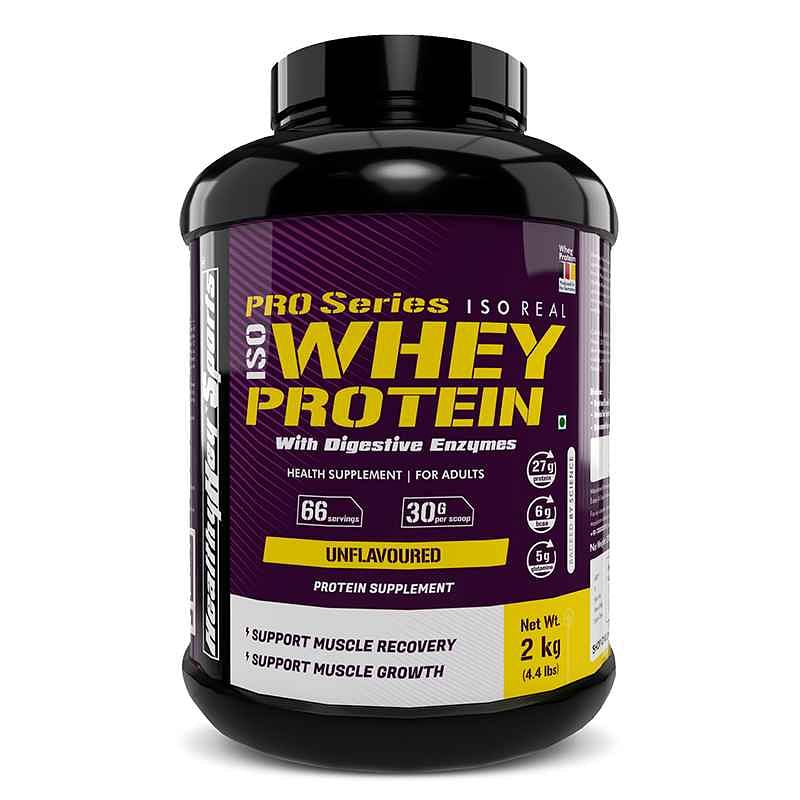 HealthyHey Sports ISO Whey Protein - ISOReal - Produced in USA - 90% Protein - (Unflavoured - 2kg)
HealthyHey Sports ISO Whey Protein - ISOReal - Produced in USA - 90% Protein - (Unflavoured - 2kg)
