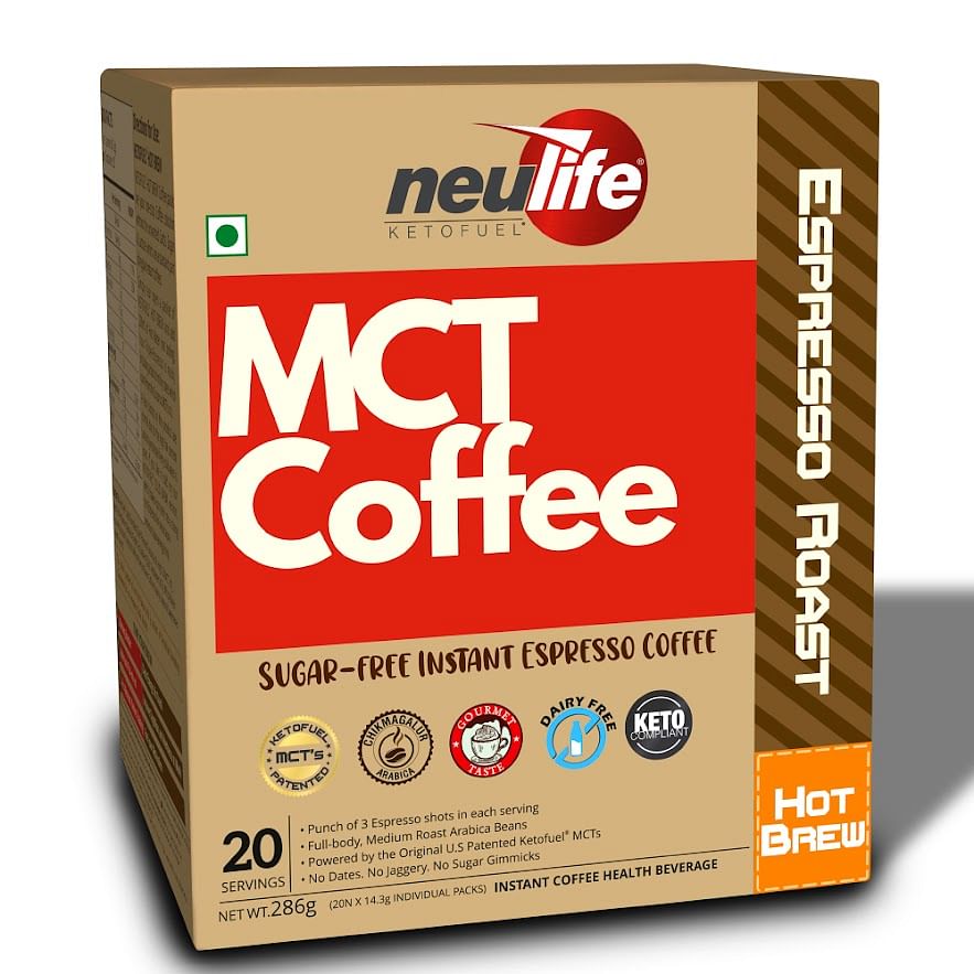 NEULIFE KETOFUEL MCT Bullet Coffee (Hot Brew) for Weight loss & Focus | U.S Patented Product, Arabica Blend 20 packets (Espresso Roast)
NEULIFE KETOFUEL MCT Bullet Coffee (Hot Brew) for Weight loss & Focus | U.S Patented Product, Arabica Blend 20 packets (Espresso Roast)