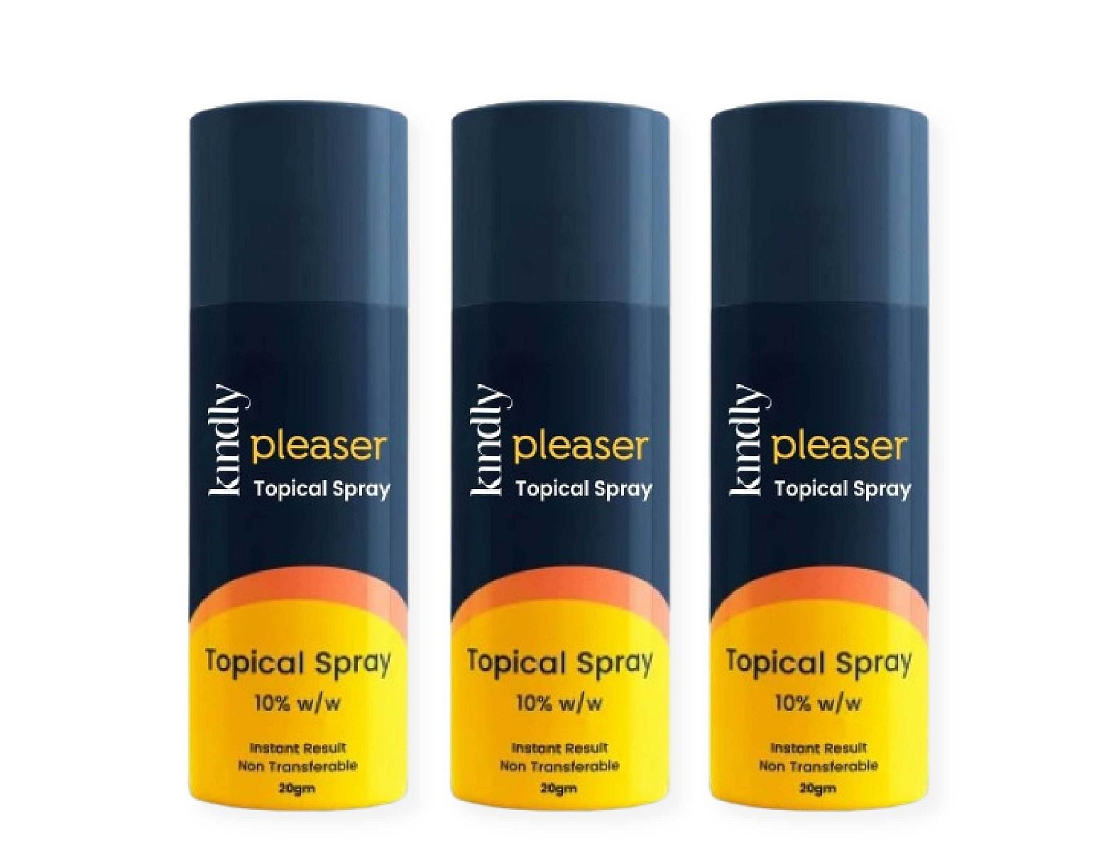 Kindly Health Pleaser Topical Spray | Non-Transferrable Spray For Men | 60 gm | Pack of 3
Kindly Health Pleaser Topical Spray | Non-Transferrable Spray For Men | 60 gm | Pack of 3