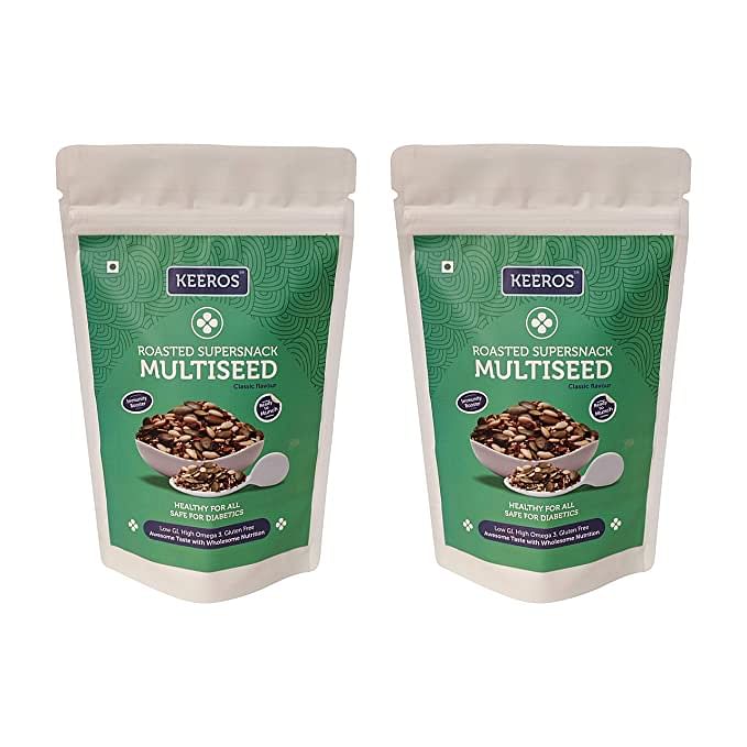 Keeros Multi Seeds Mix | Slightly Sweet, Tasty Diabetic Snack Food with Roasted Flax Seeds, Pumpkin Seeds, Watermelon Seeds, Sesame Seeds, Dry Date...
Keeros Multi Seeds Mix | Slightly Sweet, Tasty Diabetic Snack Food with Roasted Flax Seeds, Pumpkin Seeds, Watermelon Seeds, Sesame Seeds, Dry Date...