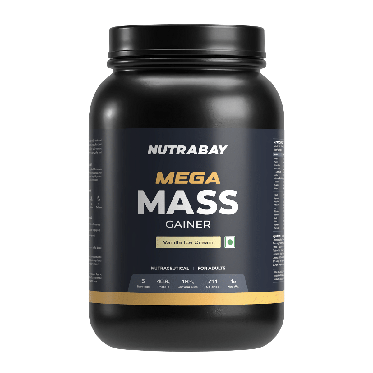Nutrabay Gold Mega Mass Gainer Protein Supplement Powder - Complex Carbs to Protein Blend (3:1), 40g Protein, 714 Caloreis, 7.8g BCAAs, Easy Digest...
Nutrabay Gold Mega Mass Gainer Protein Supplement Powder - Complex Carbs to Protein Blend (3:1), 40g Protein, 714 Caloreis, 7.8g BCAAs, Easy Digest...
