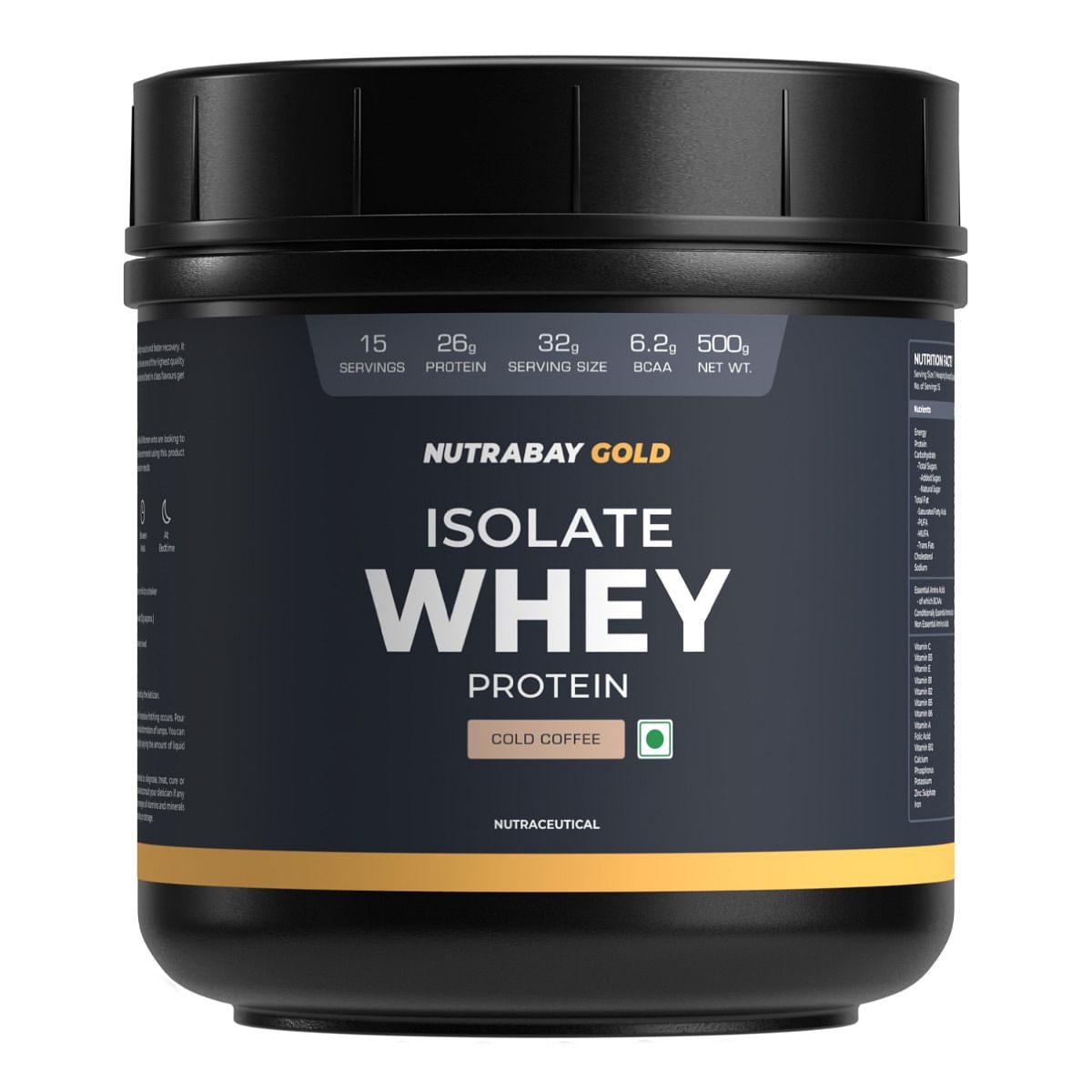Nutrabay Gold 100% Whey Protein Isolate with Digestive Enzymes & Vitamin Minerals, 26g Protein | Protein Powder for Muscle Support & Recovery - Col...
Nutrabay Gold 100% Whey Protein Isolate with Digestive Enzymes & Vitamin Minerals, 26g Protein | Protein Powder for Muscle Support & Recovery - Col...