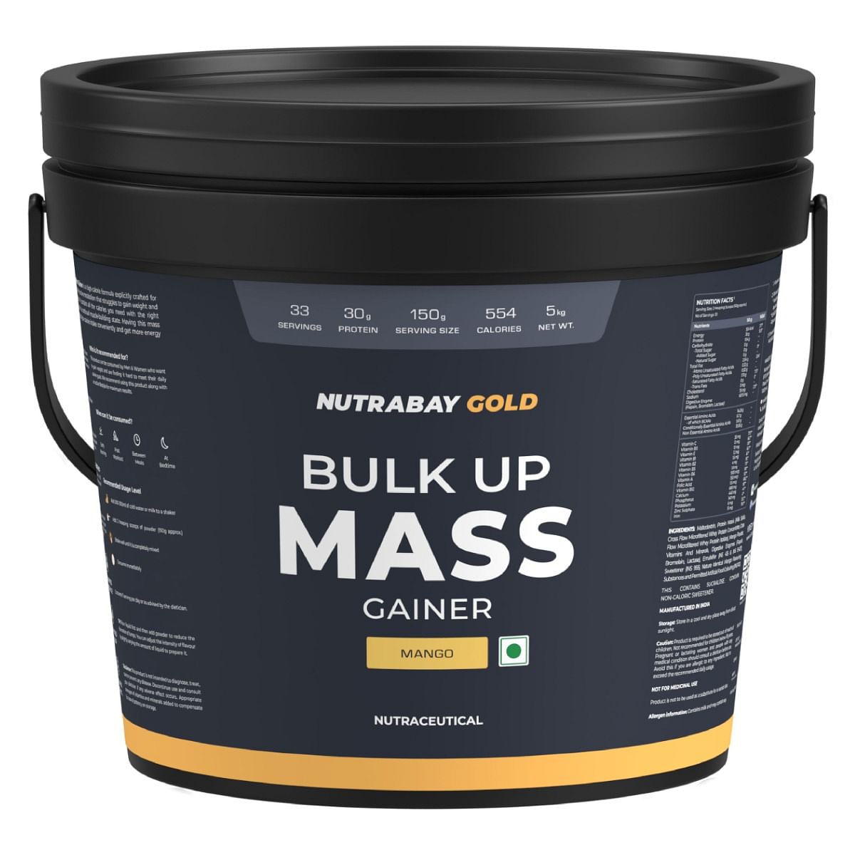 Nutrabay Gold Bulk Up Mass Gainer, Carbs to Protein Blend (3:1), 30g Protein with Digestive Enzymes, Vitamins & Minerals, Weight Gain Supplement -...
Nutrabay Gold Bulk Up Mass Gainer, Carbs to Protein Blend (3:1), 30g Protein with Digestive Enzymes, Vitamins & Minerals, Weight Gain Supplement -...