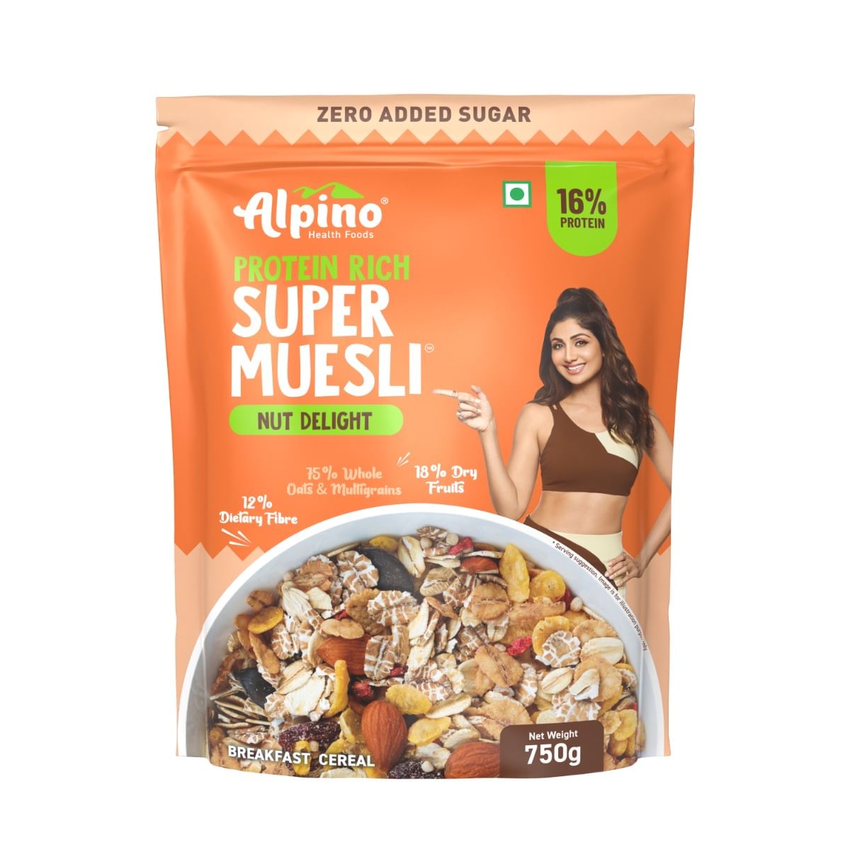 ALPINO 16g Protein-Rich Super Muesli Nut Delight 750g - 0 Added Sugar, 75% Whole Grains, 18% Fruits & Nuts - Source of Dietary Fibre & Healthy Fats
ALPINO 16g Protein-Rich Super Muesli Nut Delight 750g - 0 Added Sugar, 75% Whole Grains, 18% Fruits & Nuts - Source of Dietary Fibre & Healthy Fats