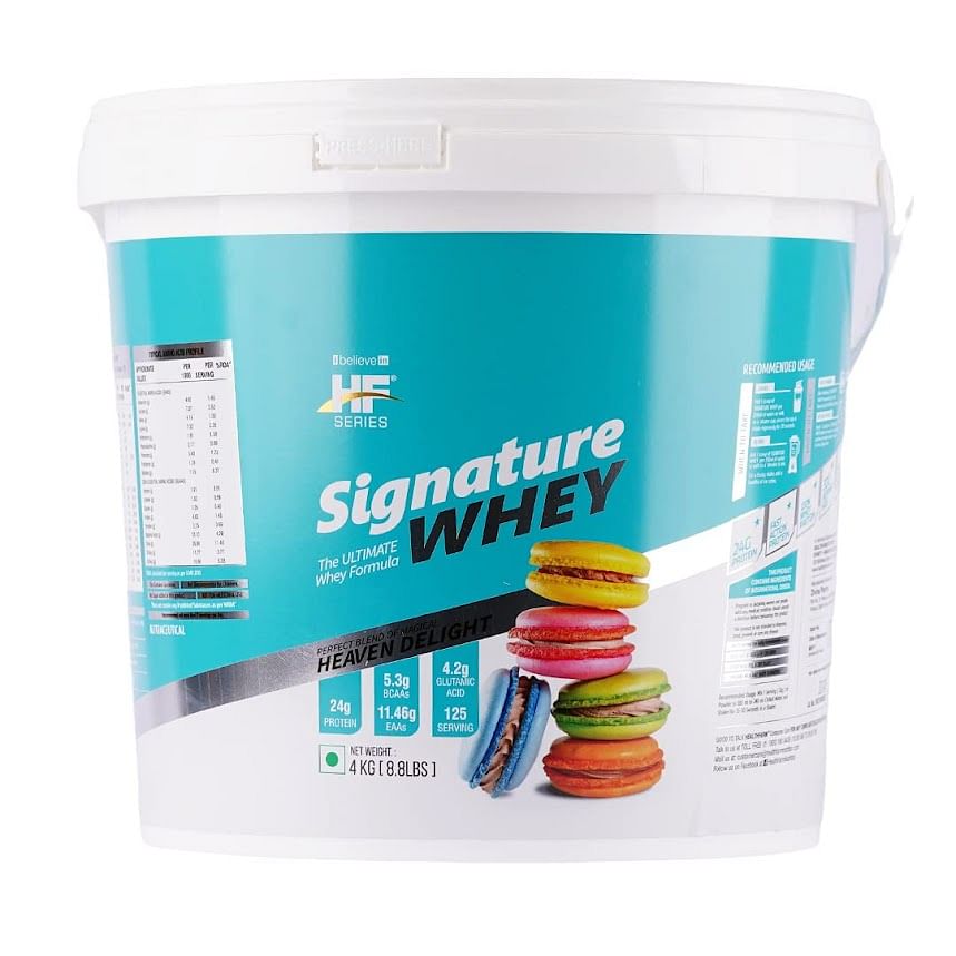 HF Series Signature Whey protein|With added EAA and Glutamine|125 SERVINGS|Build Lean and Bigger Muscles|4Kg (HEAVEN DELIGHT)
HF Series Signature Whey protein|With added EAA and Glutamine|125 SERVINGS|Build Lean and Bigger Muscles|4Kg (HEAVEN DELIGHT)