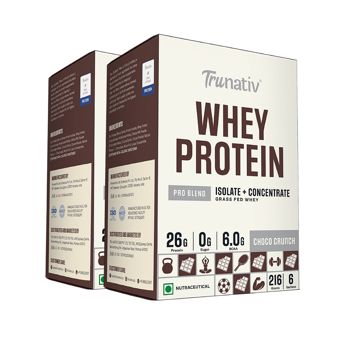 Trunativ Pro Blend Whey Protein | Choco Crunch | 26g Protein & 6g BCAA per Serving | Grass-Fed Isolate & Concentrate| Lab Tested for Purity & Accur...
Trunativ Pro Blend Whey Protein | Choco Crunch | 26g Protein & 6g BCAA per Serving | Grass-Fed Isolate & Concentrate| Lab Tested for Purity & Accur...