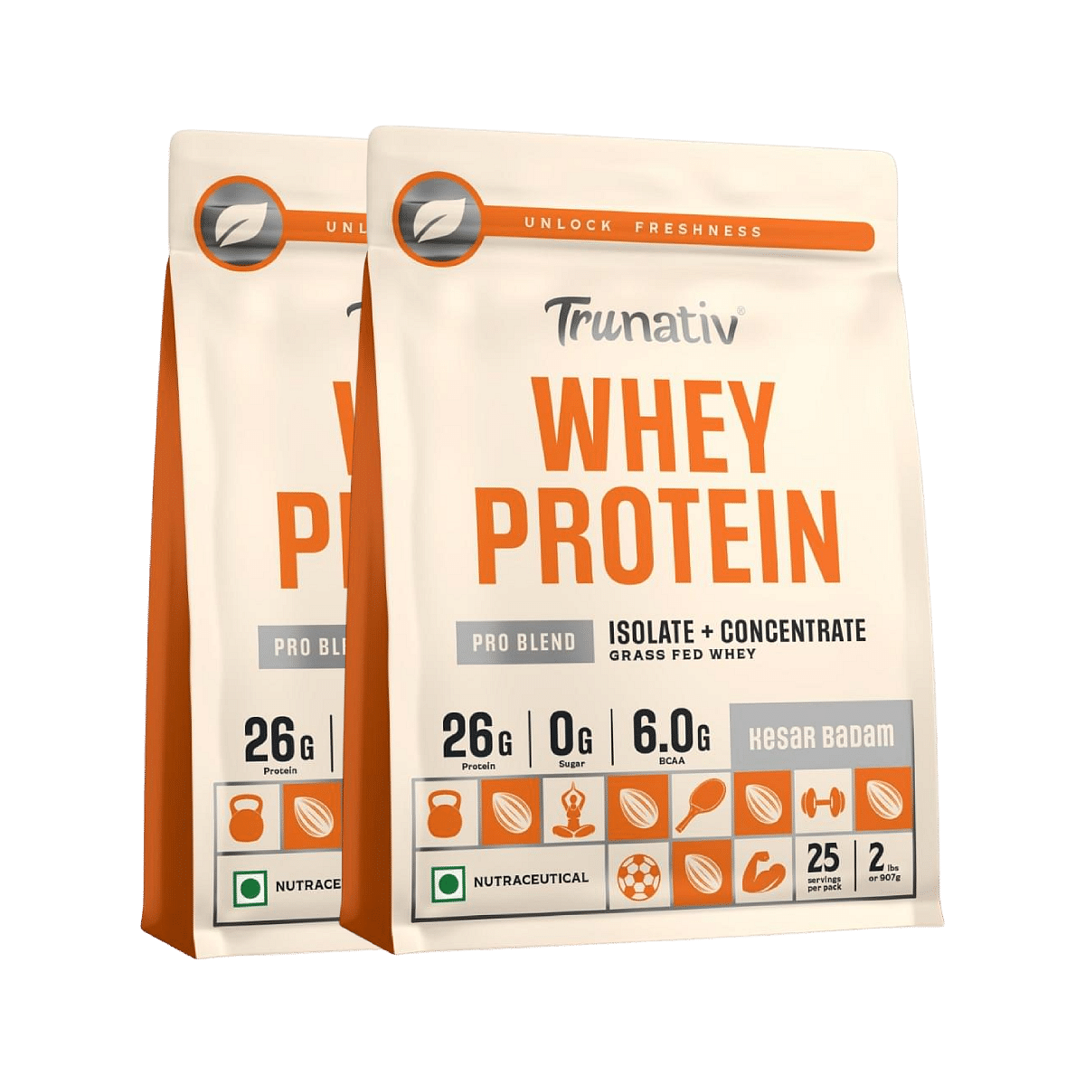 Trunativ Whey protein powder | Blend with Isolate and Concentrate | 26g Protein | 6g BCAA | No added Sugar | Faster Muscle Recovery & Improved Stre...
Trunativ Whey protein powder | Blend with Isolate and Concentrate | 26g Protein | 6g BCAA | No added Sugar | Faster Muscle Recovery & Improved Stre...