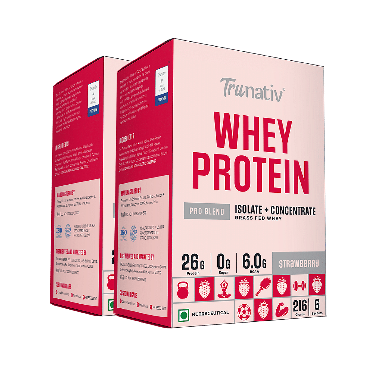 Trunativ Pro Blend Whey Protein | Strawberry | 26g Protein & 6g BCAA per Serving | Grass-Fed Isolate & Concentrate| Lab Tested for Purity & Accurac...
Trunativ Pro Blend Whey Protein | Strawberry | 26g Protein & 6g BCAA per Serving | Grass-Fed Isolate & Concentrate| Lab Tested for Purity & Accurac...