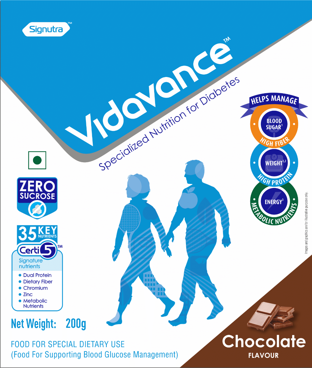 Vidavance Advanced Nutrition for Diabetes and Pre-Diabetes - BIB (Chocolate Flavored, 200g)
Vidavance Advanced Nutrition for Diabetes and Pre-Diabetes - BIB (Chocolate Flavored, 200g)