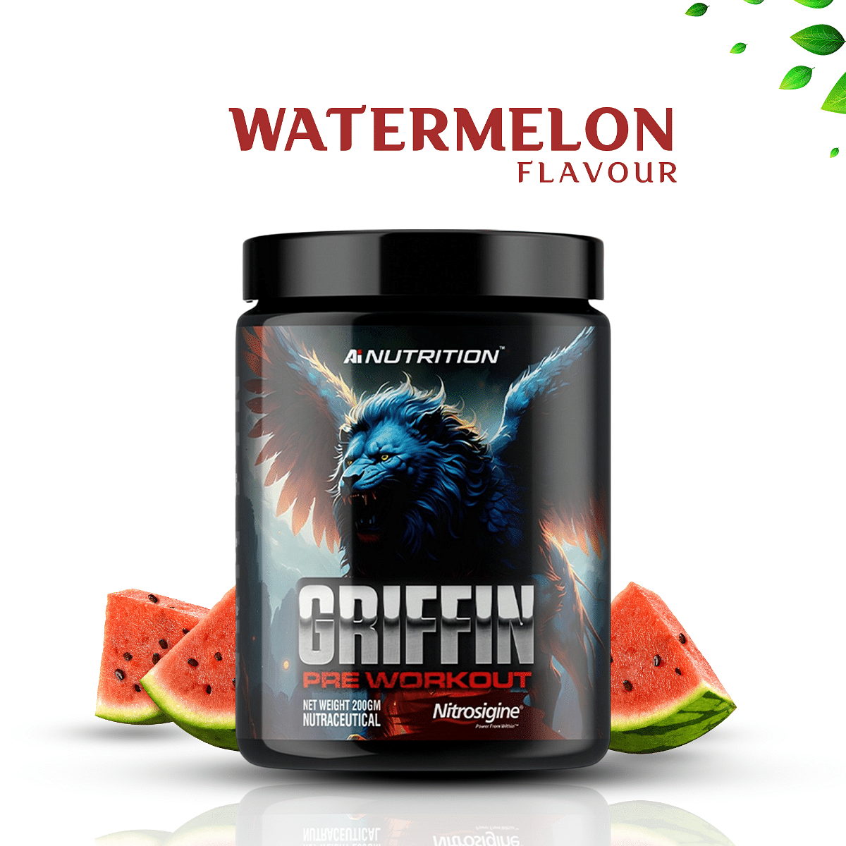 AI Nutrition Griffin Preworkout for Men & Women | Energy Focus Strength & Muscle Pump | 40 Servings| Watermelon - 200g
AI Nutrition Griffin Preworkout for Men & Women | Energy Focus Strength & Muscle Pump | 40 Servings| Watermelon - 200g
