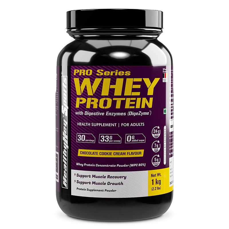 HealthyHey Sports Whey Protein Concentrate (Produced in Germany) (Chocolate Cookie Cream, 1 kg)
HealthyHey Sports Whey Protein Concentrate (Produced in Germany) (Chocolate Cookie Cream, 1 kg)