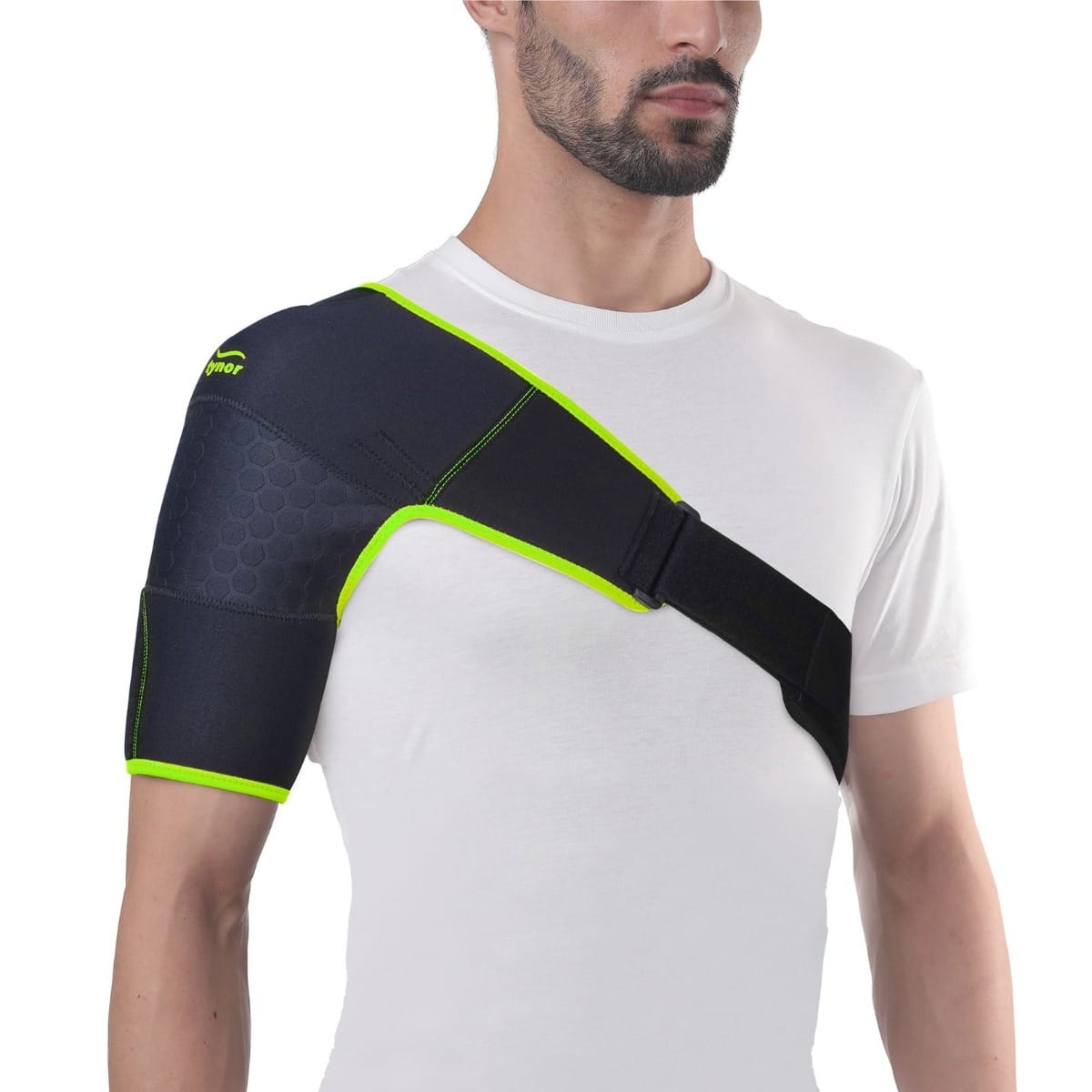 Tynor Shoulder Support Double Lock (Neo), Black & Green, Universal, 1 Unit