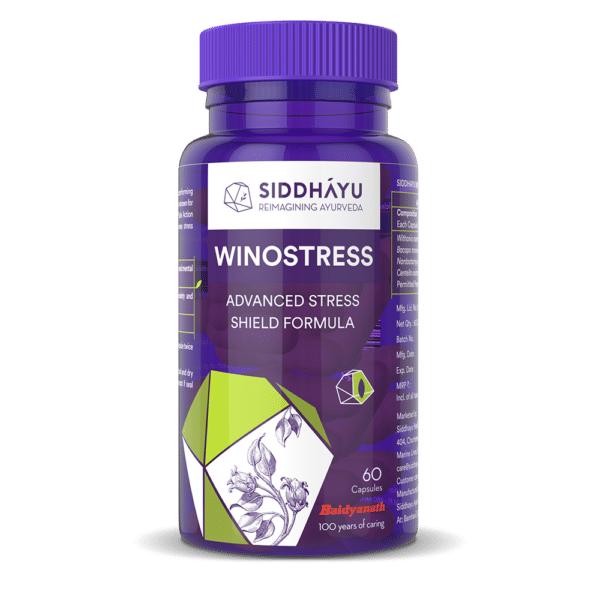 Siddhayu Winostress (From the house of Baidyanath) | Herbal Stress Support Tablets 60 Capsules