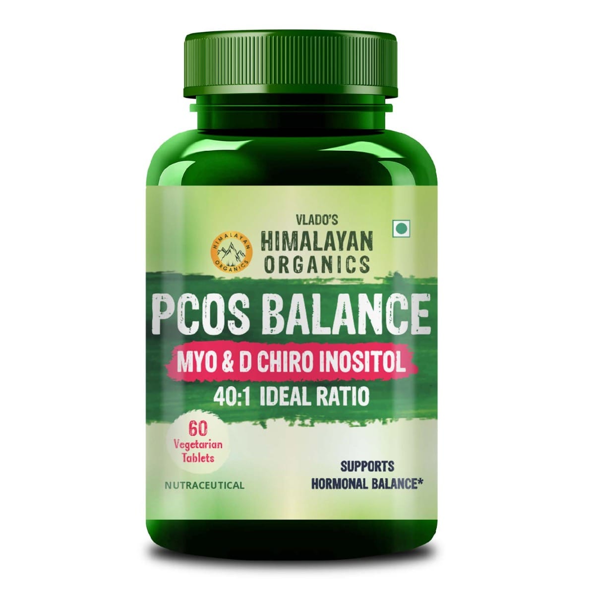 Vlado’s Himalayan Organics PCOS Supplement For Women 40:1 Ratio 2000mg to 50mg D-Chiro-Inositol | Balance Hormonal Levels - 60 Veg Inositol Tablets
