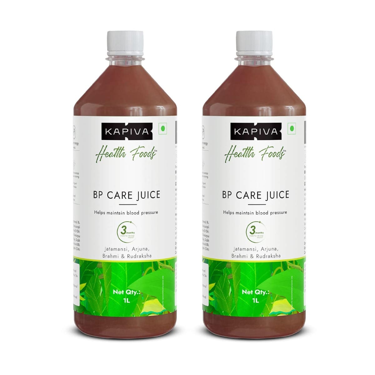 Kapiva BP Care Juice 1L | 100% Ayurvedic Juice for Controlling Blood Pressure & Cholesterol Level | Arjuna, Shankhpushpi & 8 Other Herbs | Pack of 2