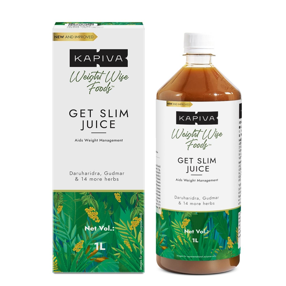 Kapiva Get Slim Juice 1L | Weight wish Food | Daruharidra | Gudmar | Weight Management