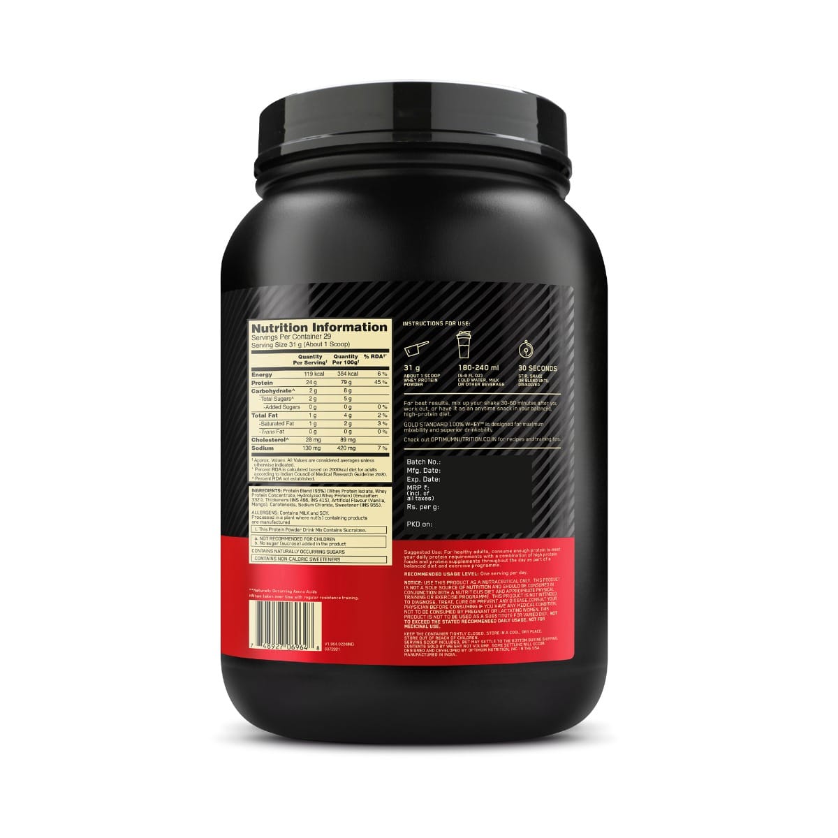 Optimum Nutrition (ON) Gold Standard 100% Whey Protein Powder 2 lb, 907g, Alphonso Mango (Limited Edition) for Muscle Support & Recovery, Vegetarian