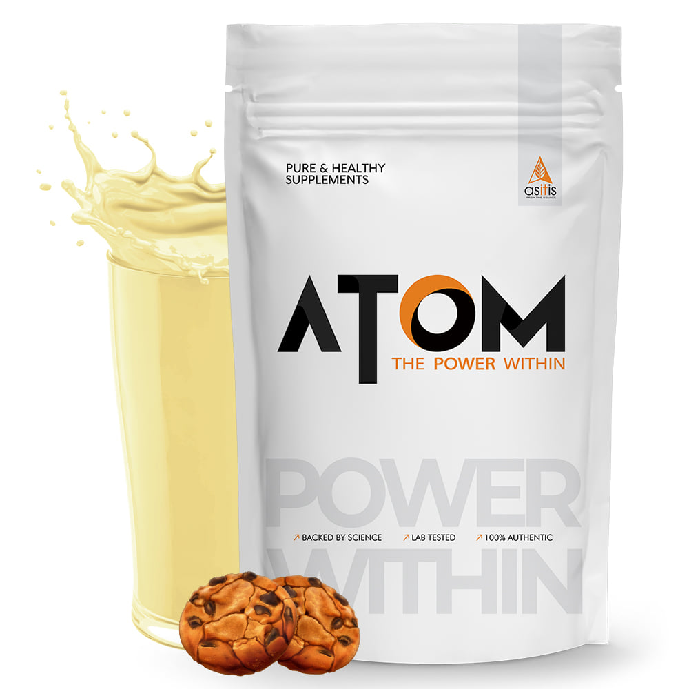 AS-IT-IS ATOM Whey Protein 2kg | Cookies and cream | 56 Servings | 27g protein | 5.7g BCAA | Digestive Enzymes