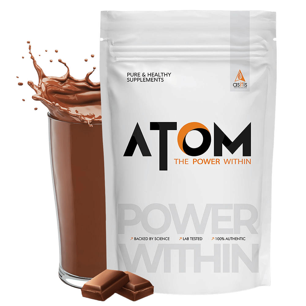AS-IT-IS ATOM Beginners Whey Protein 1kg | Choco Hazel Fusion | 27 Servings | Accelerates Muscle-building | Increases Body Strength