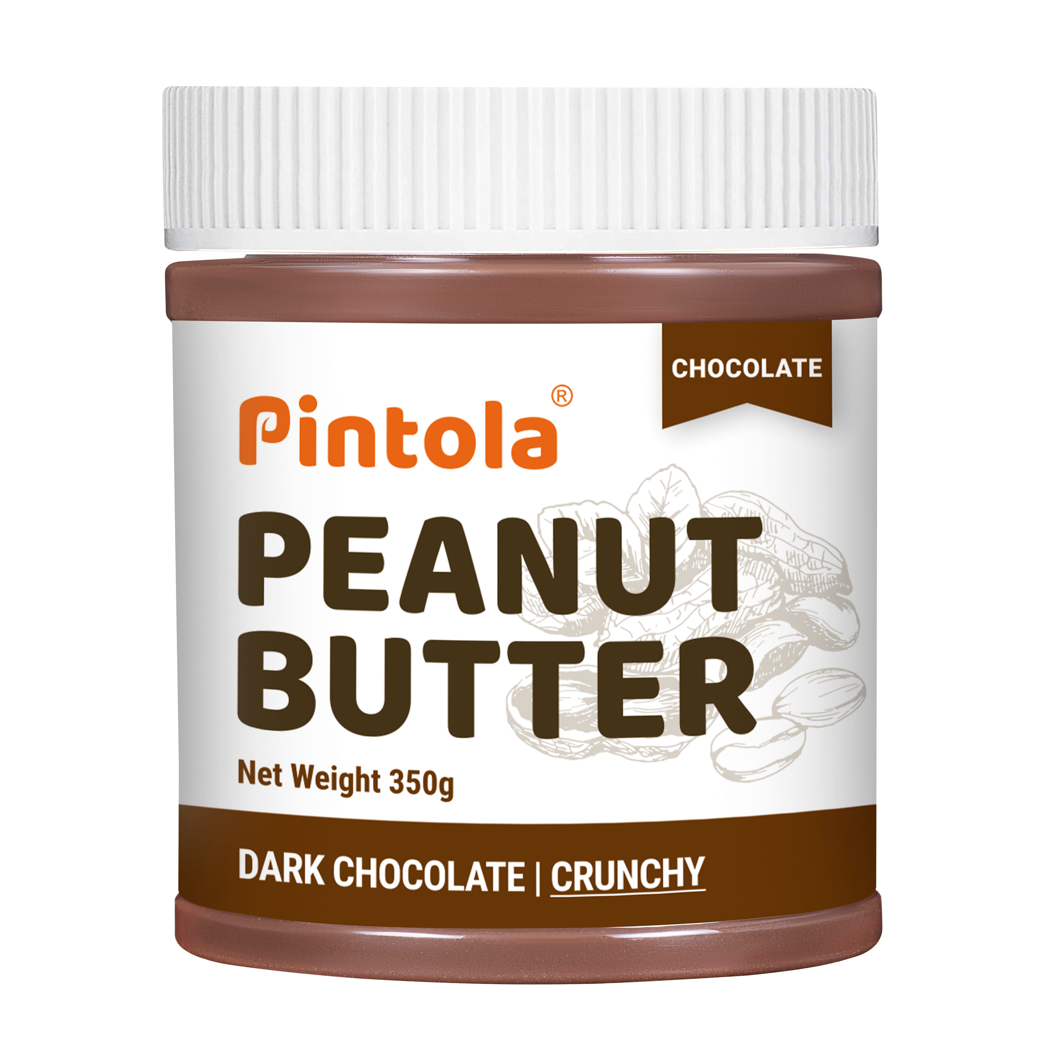 Pintola Choco Spread Peanut Butter Made with premium quality peanuts & blended with rich dark chocolate | Non GMO, Naturally Gluten Free, Zero Cholesterol | Crunchy Pintola Choco Spread Peanut Butter Made with premium quality peanuts & blended with rich