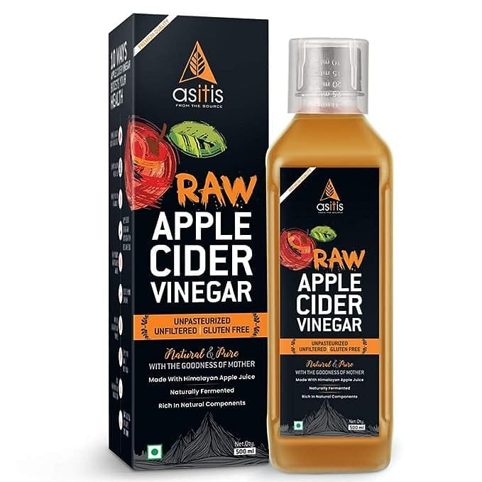 AS-IT-IS Nutrition Raw Apple Cider Vinegar with Mother (No flavor, Raw Apple Cider Vinegar - 500ml)