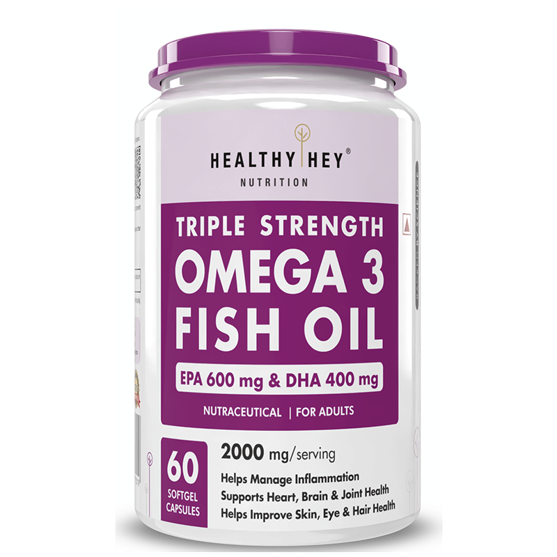 Healthyhey Nutrition Omega 3 Fish Oil Mercury Free Burpless -60 Softgel