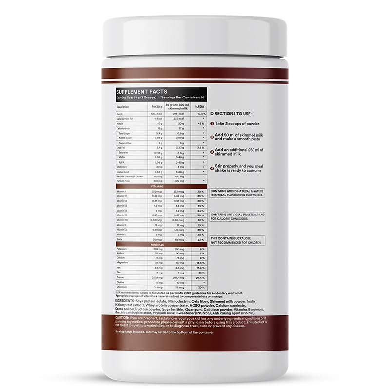INLIFE Meal Replacement Shake For Weight Management, Nutritional Meal Protein Powder, Low Calorie High Protein, Sugar Free (20g Protein, 5.7g Fiber, 212 calories) 500g INLIFE Meal Replacement Shake For Weight Management, Nutritional Meal Protein Powder, 