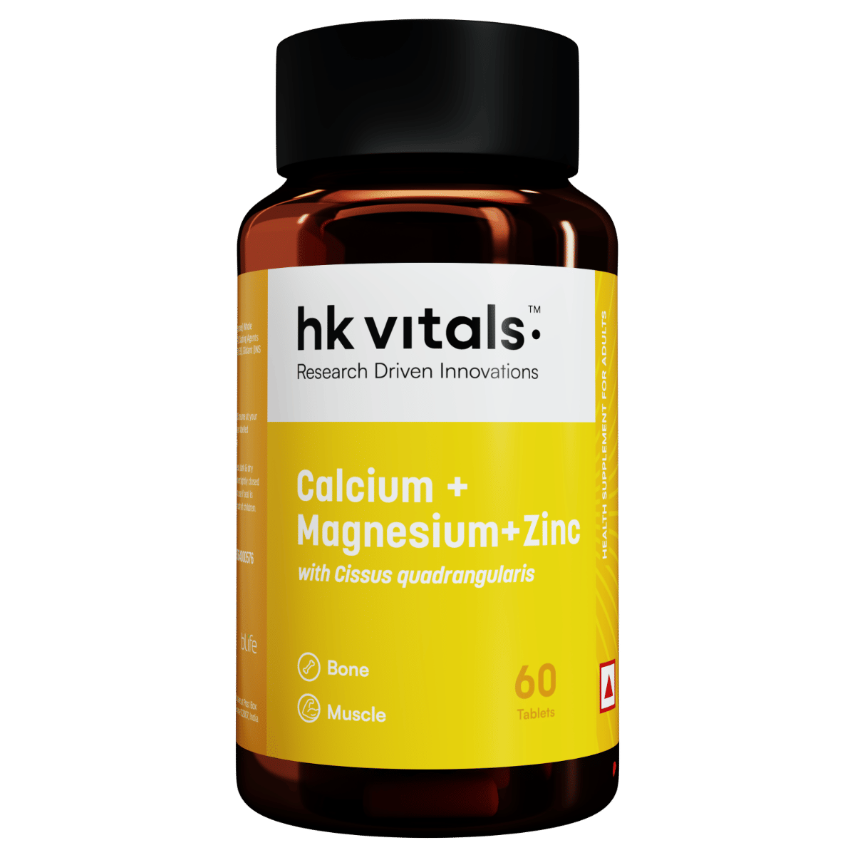 HK Vitals Calcium Magnesium & Zinc Tablets with Vitamin D3, Calcium Supplement for Women and Men, For Bone Health and Joint Support, 60 Tablets