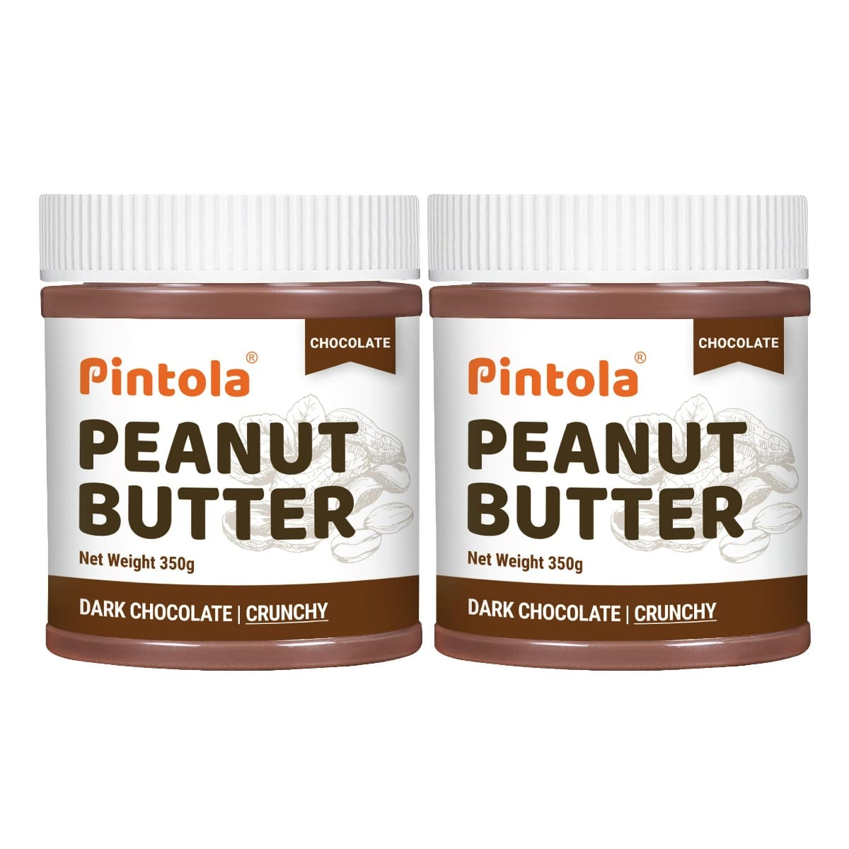Pintola Choco Peanut Butter, Crunchy, 350 g Pack of 2