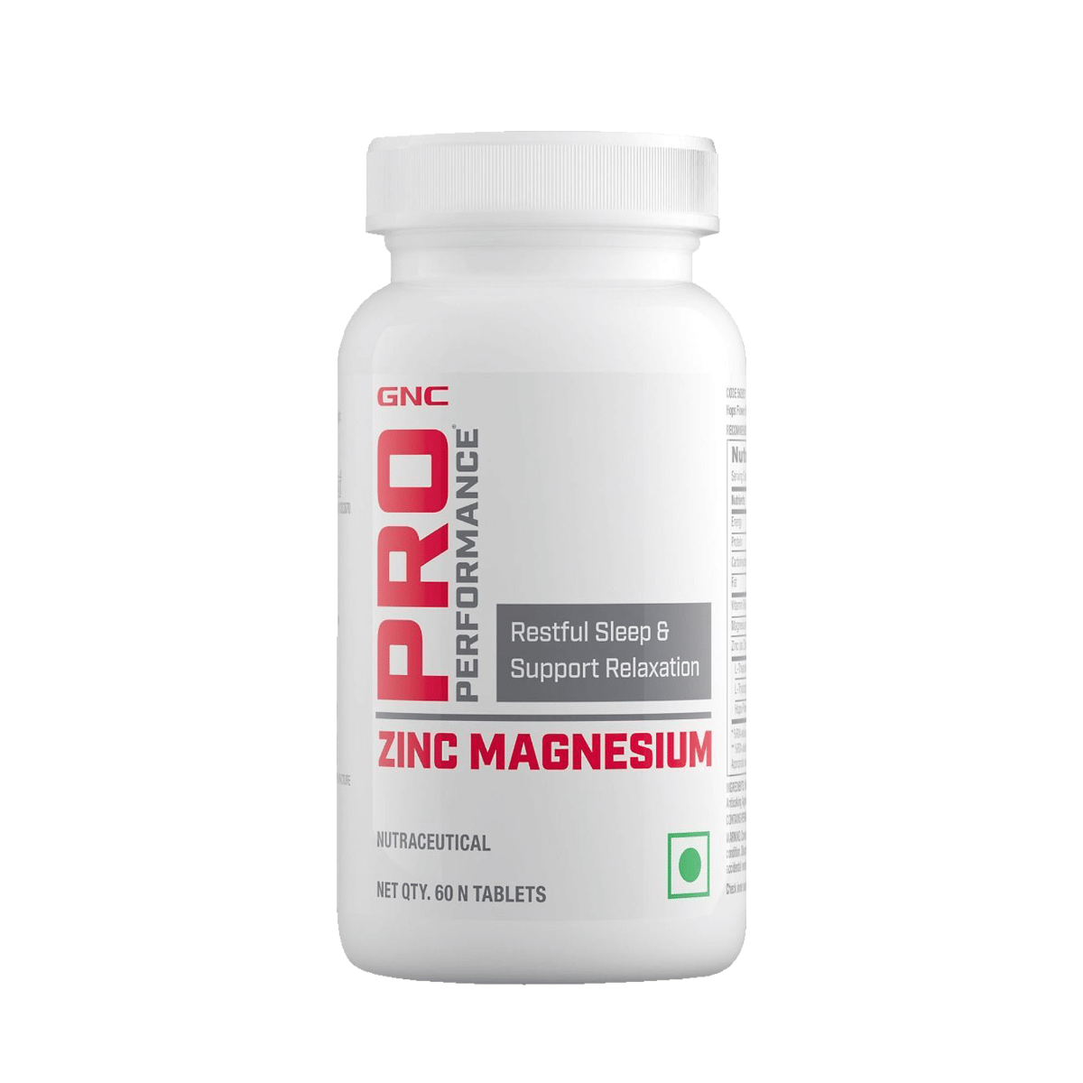 GNC Pro Performance Zinc Magnesium Amino Complex | Promotes Restful Sleep | Relieves Stress | Boosts Immunity | Calms Nerves | Contains Vitamin B6 & Hops Flower Extract | USA Formulated | 60 Tablets