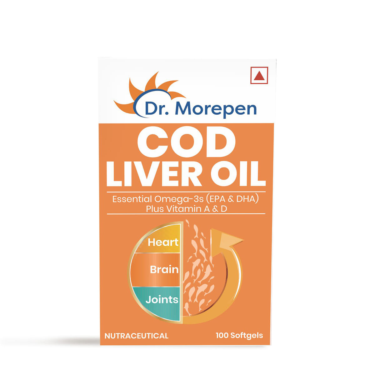 DR. Morepen COD Liver Oil Capsules With Natural Omega 3, Natural EPA & DHA |100 Softgels | Immune | Brain | Eyes | Joints & Muscles