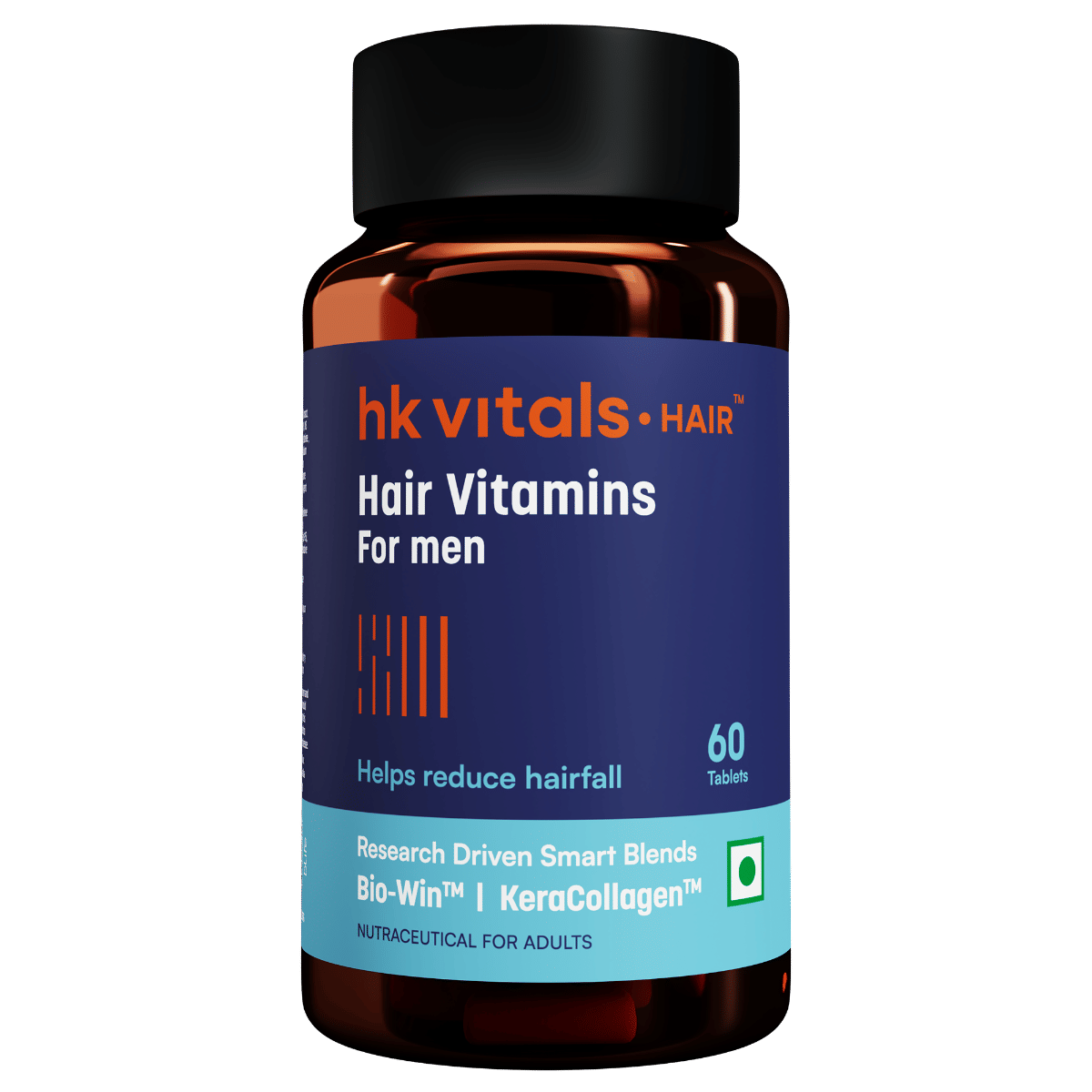 HK Vitals Hair Vitamin with DHT Blockers, Omega & Biotin, Supports Keratin Synthesis & Helps Reduce Hair Fall, 60 Multivitamin Capsules