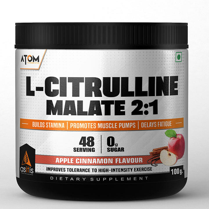AS-IT-IS ATOM L Citrulline Malate 2:1 | 48 servings | 0 Sugar | Improves Tolerance to High-Intensity Exercise | Builds Stamina AS-IT-IS ATOM L Citrulline Malate 2:1-100gms | 48 servings | 0 Sugar | Improves Tolerance to High-Intensity Exercise | Builds S