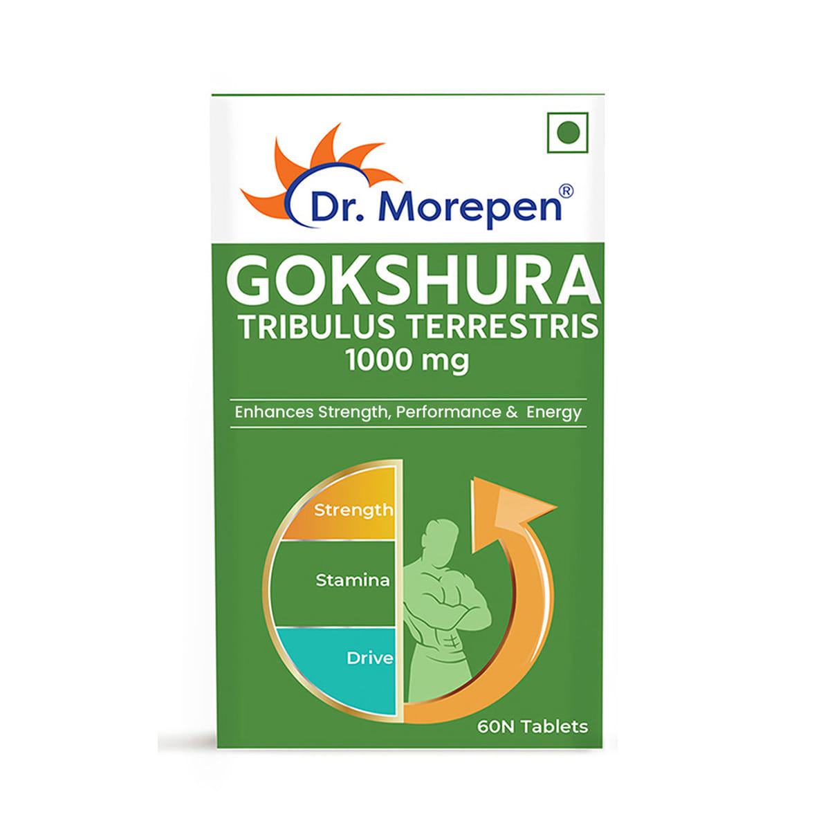 DR. MOREPEN Gokshura Tablets For Mens Wellness | Tribulus Gokshura with 40% Saponins | For both Men and Women for Overall Well-being | Tribulus Terrestris |- 60 Veg Tablets