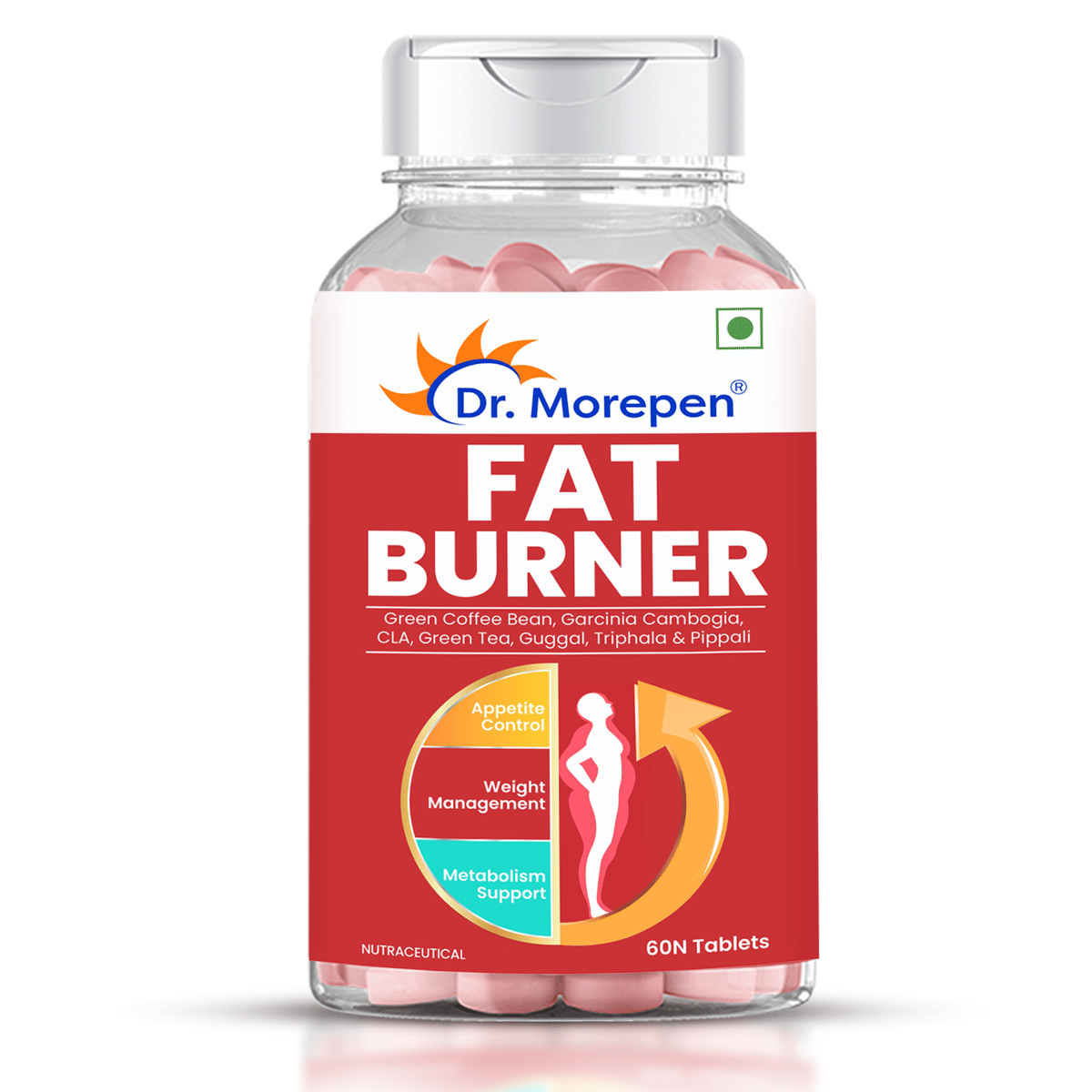 DR. Morepen Fat Burner Tablets 100% Natural | 60 Tablets | Appetite Control | Weight Management | Metabolism Support