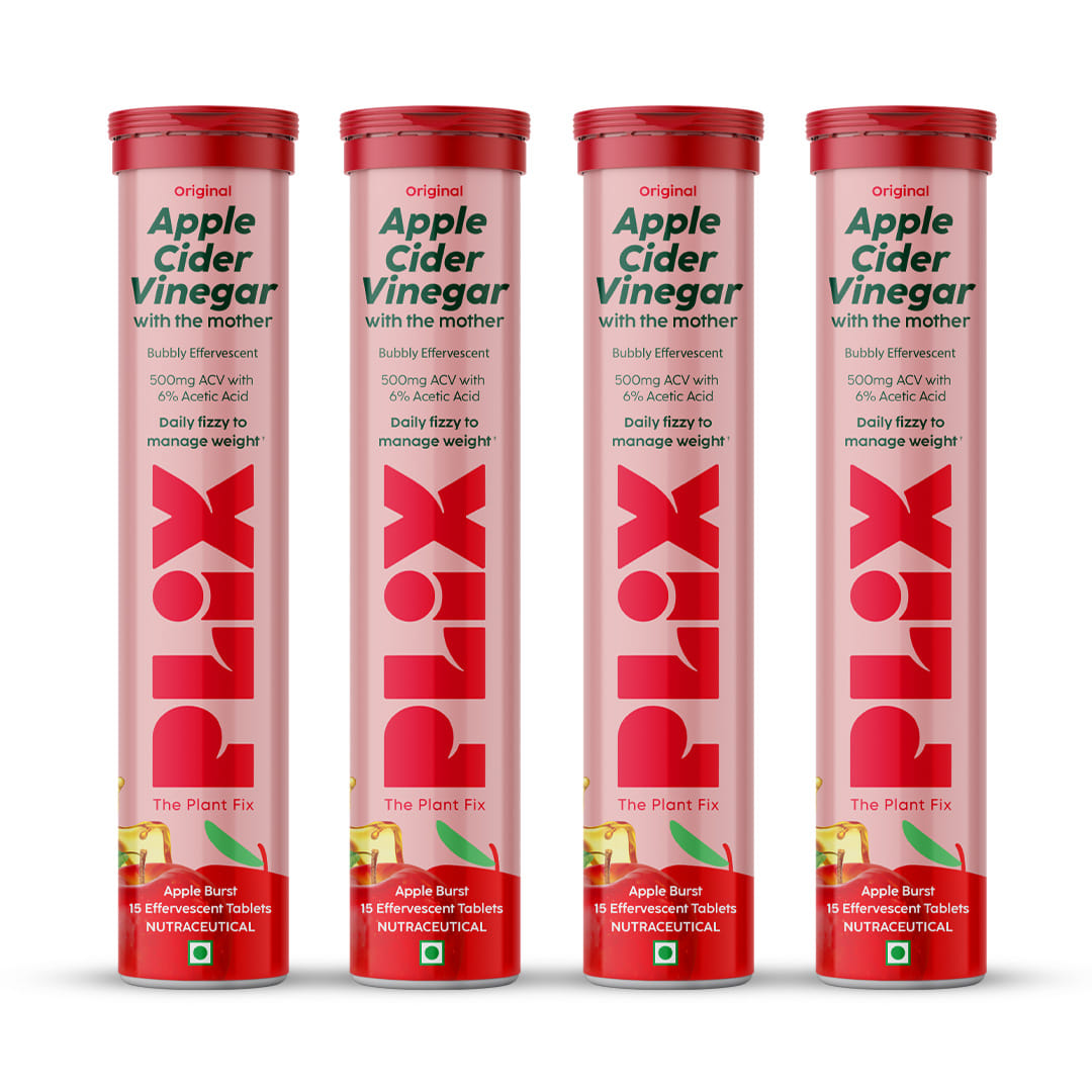 PLIX THE PLANT FIX Apple Cider Vinegar | 15 Tablets | Manage Weight | Pack of 4