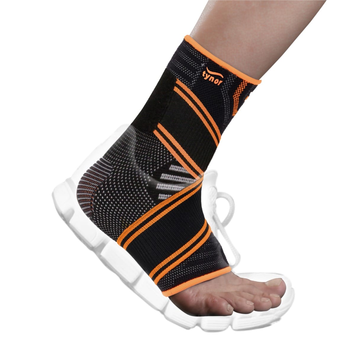 Tynor Ankle Binder Air Pro, Black & Orange, Medium, 1 Unit