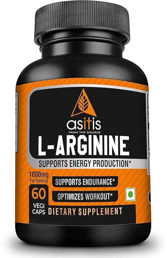 AS-IT-IS Nutrition L-Arginine 1000mg per serving, 30 servings | 60 Capsules| Supports Endurance & Optimizes Workouts | Zero Fillers | Lab-Tested