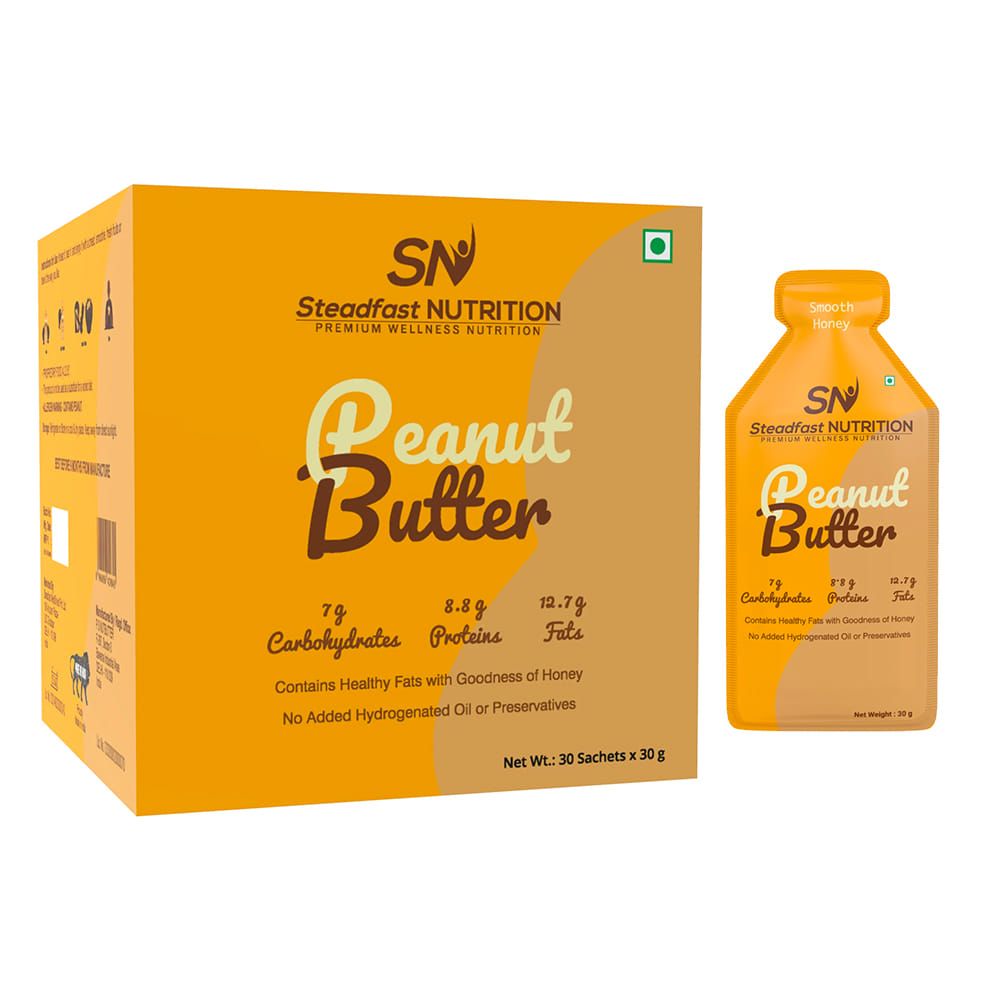 Steadfast Nutrition Peanut Butter Honey Smooth | High Protein, Benefits of Honey | Keto Friendly | 100% Natural & Gluten Free | Boosts Energy Levels, free of added sugar, salt, hydrogenated oil, preservatives, 30 Sachets