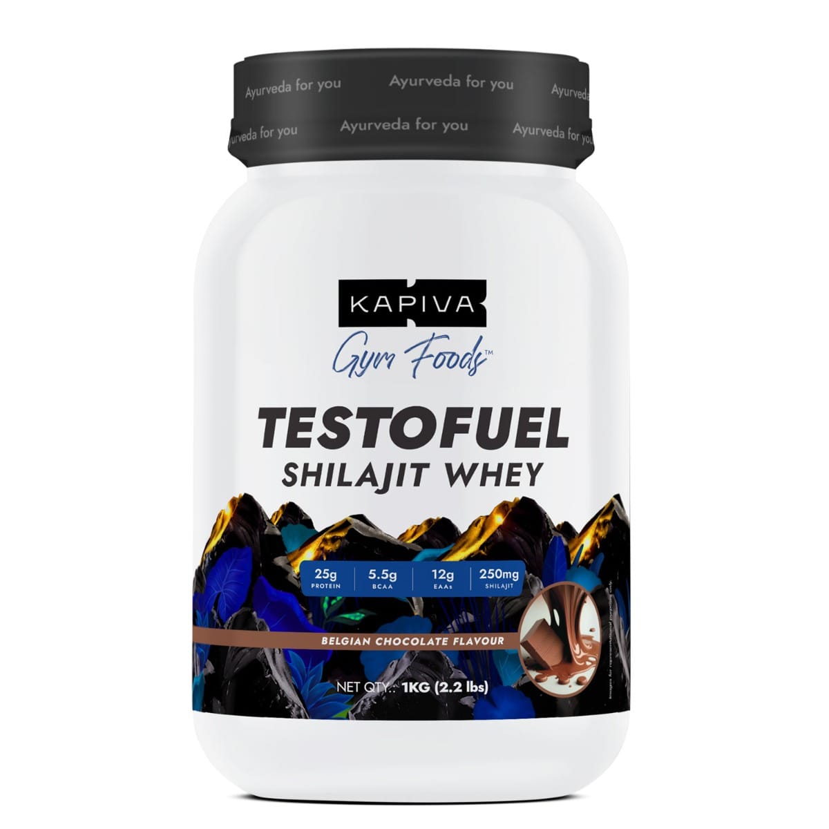 Kapiva Gym Foods Testofuel Shilajit Whey Protein -1kg Chocolate